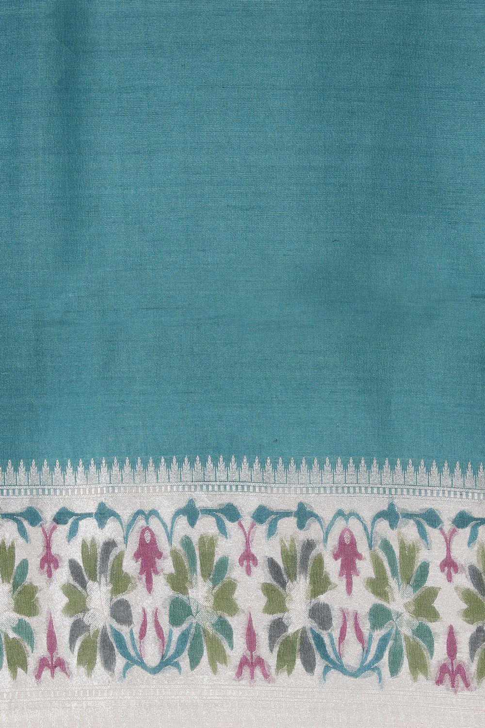 Image of Banarasi Tussar Silk Blue Saree